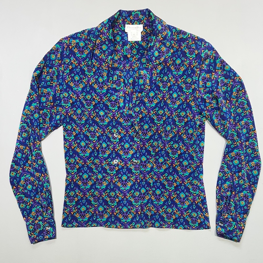Vintage Christian Dior Long Sleeve Blouse sz 6